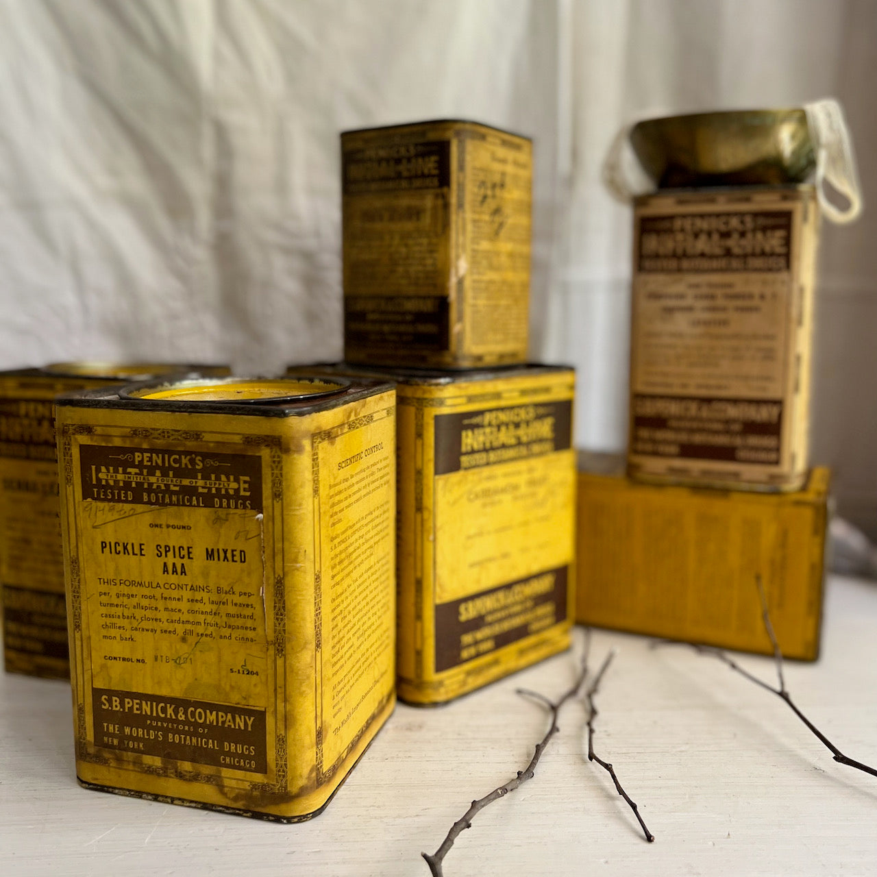 Penick's Antique Botanical Drugs Tin Collection (c.1930s)