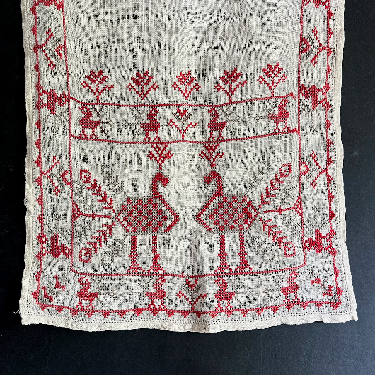 American Antique Needlework Show Towel (1800s)