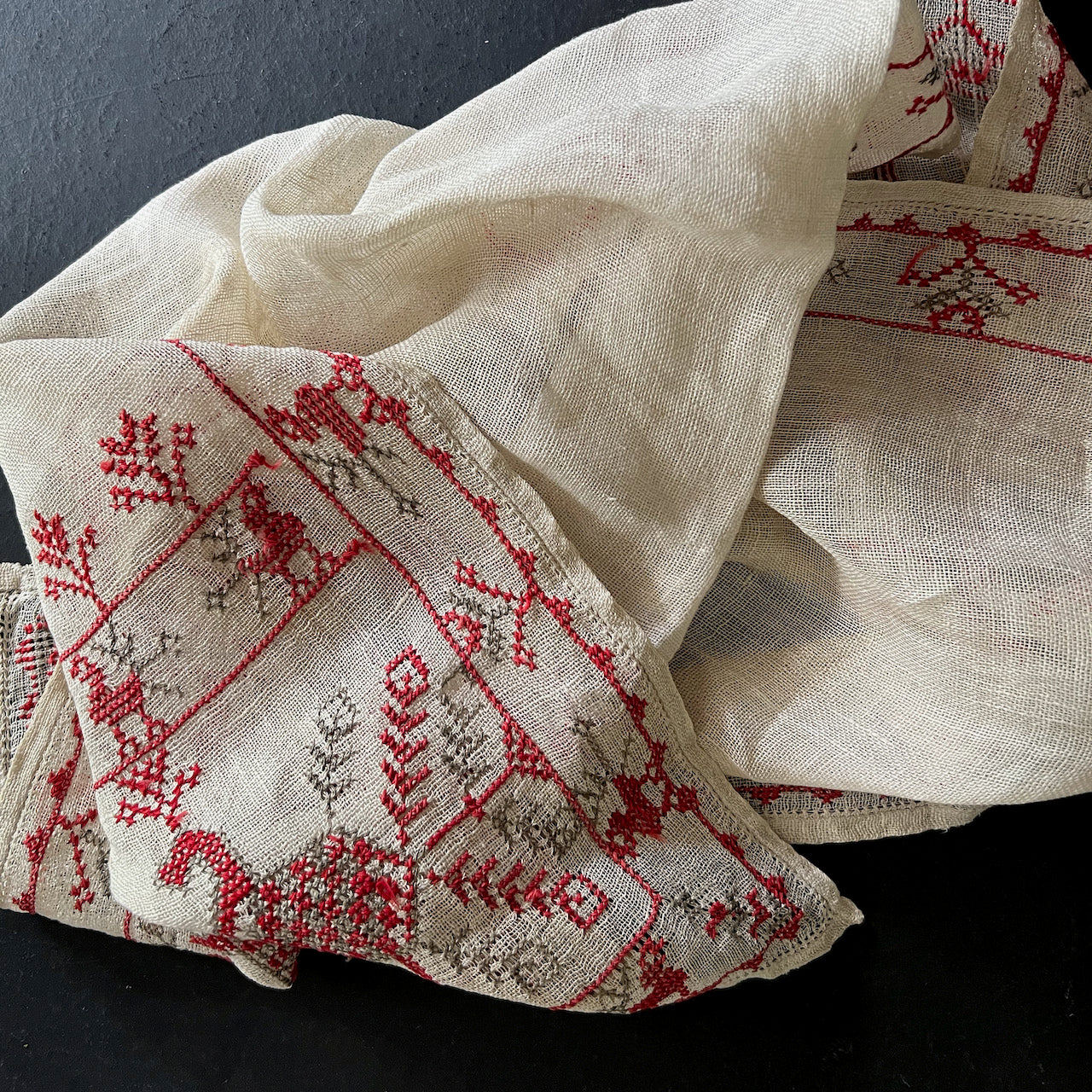 American Antique Needlework Show Towel (1800s)