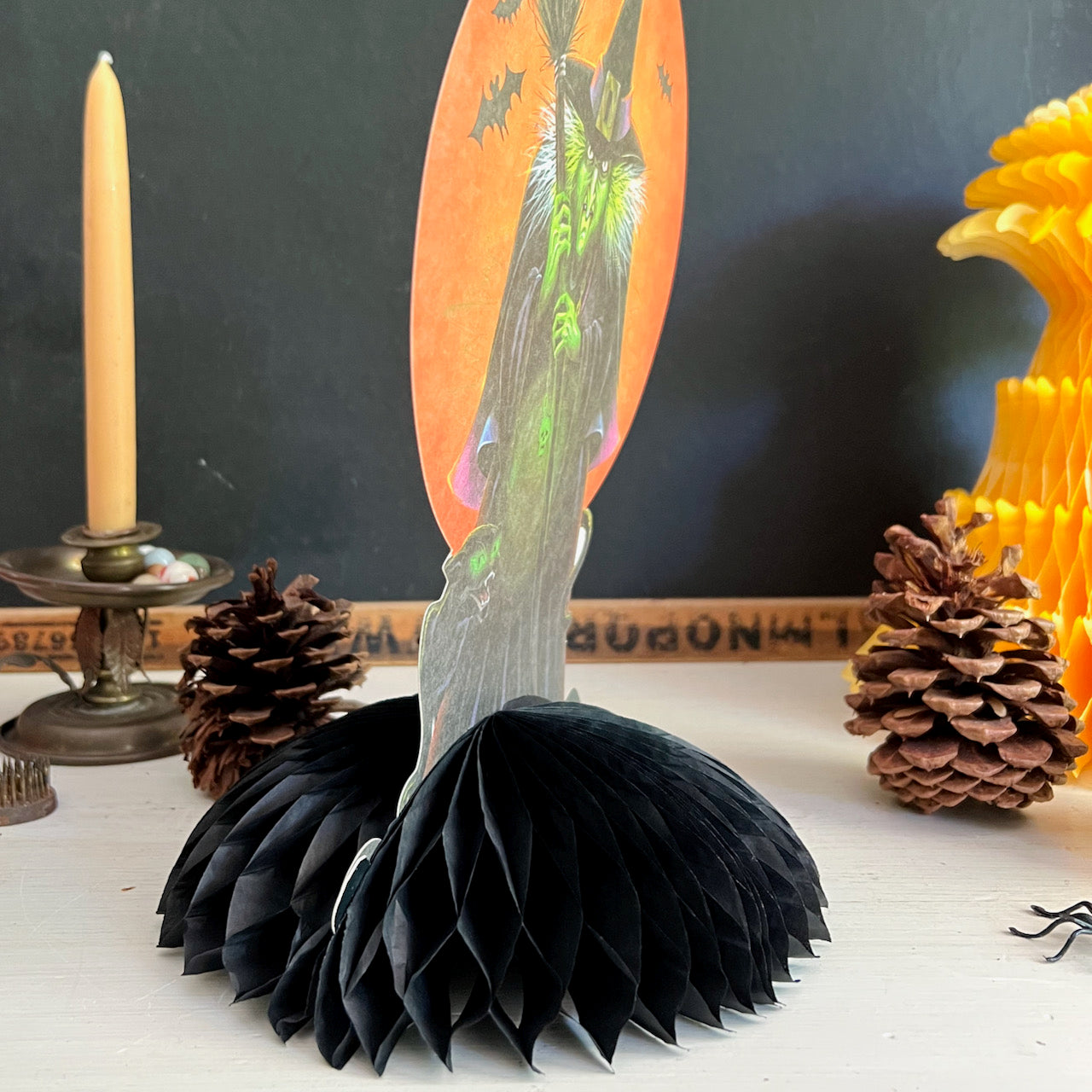 Vintage Halloween Witch Honeycomb Party Decoration (c.1984)