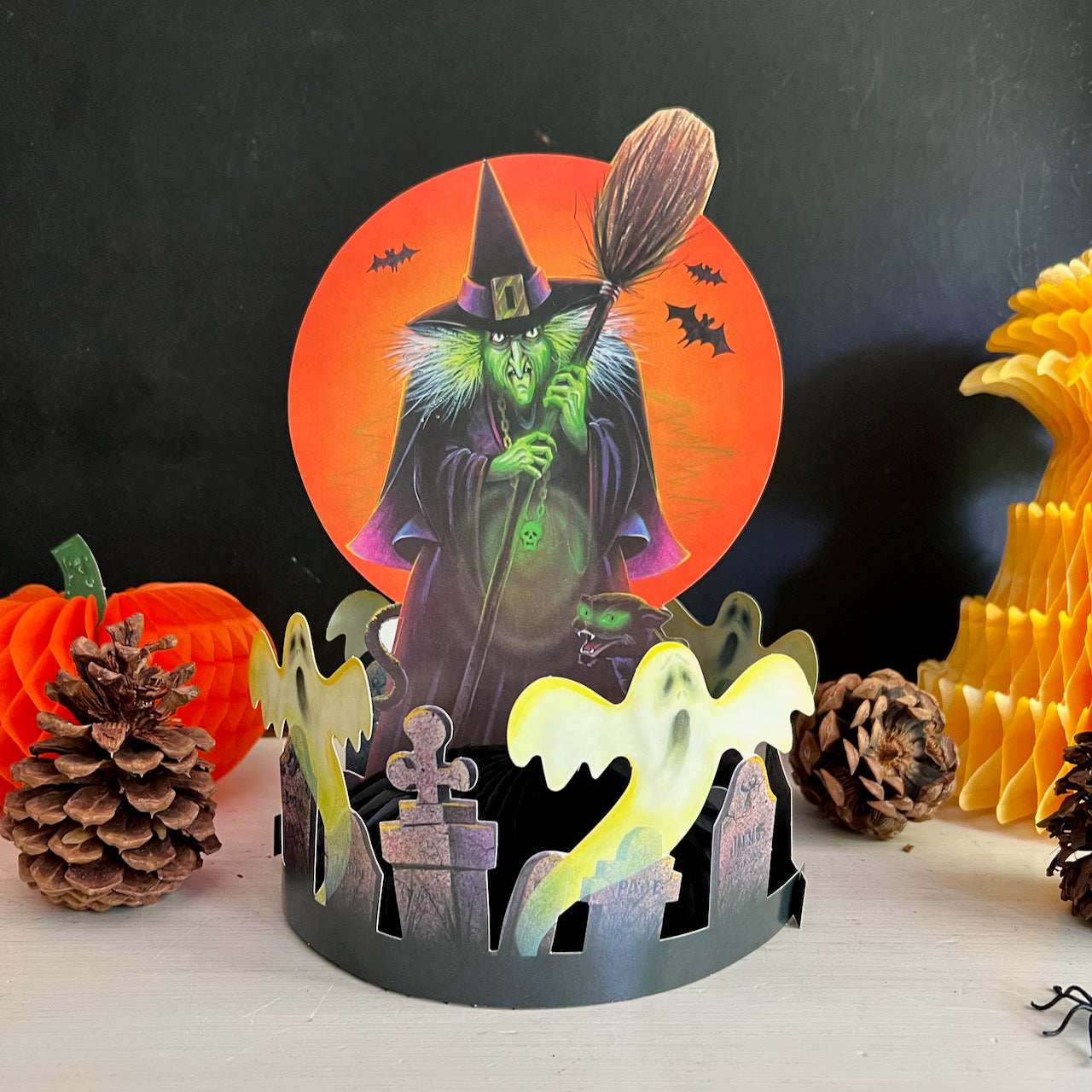 Vintage Halloween Witch Honeycomb Party Decoration (c.1984)