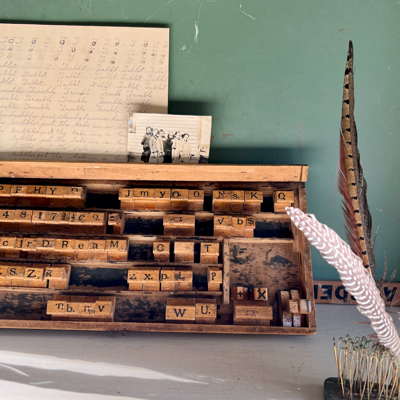 Antique Stamp Set in Wooden Box (c.1900s)