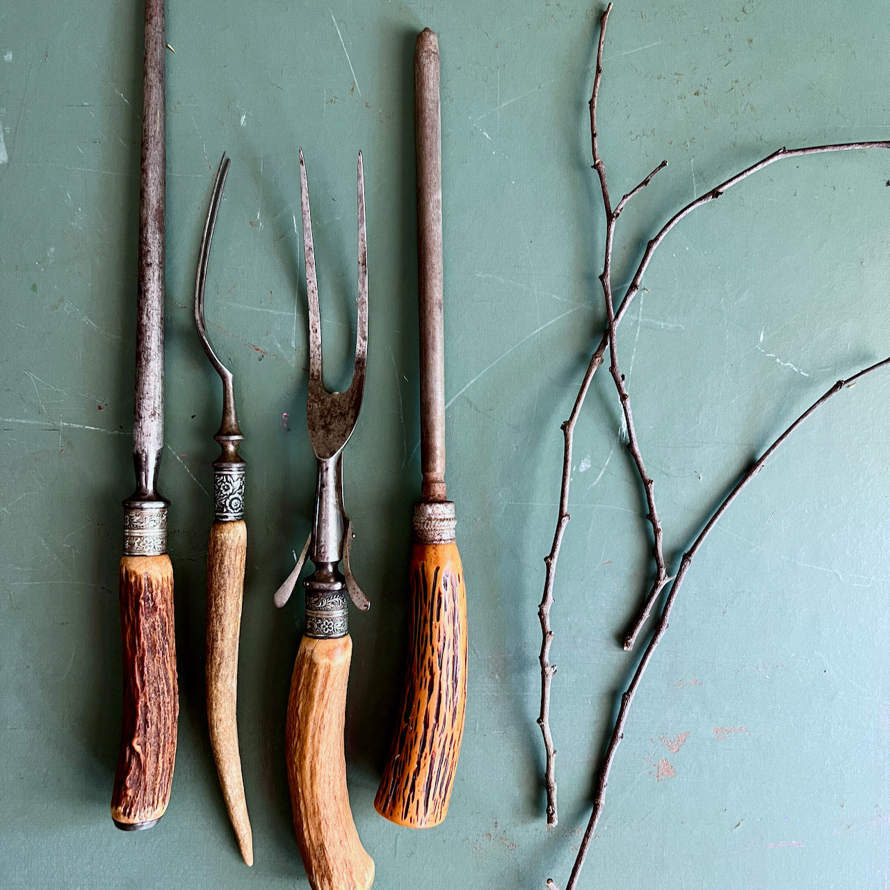 Vintage Kitchen Knife and Meat Fork Collection