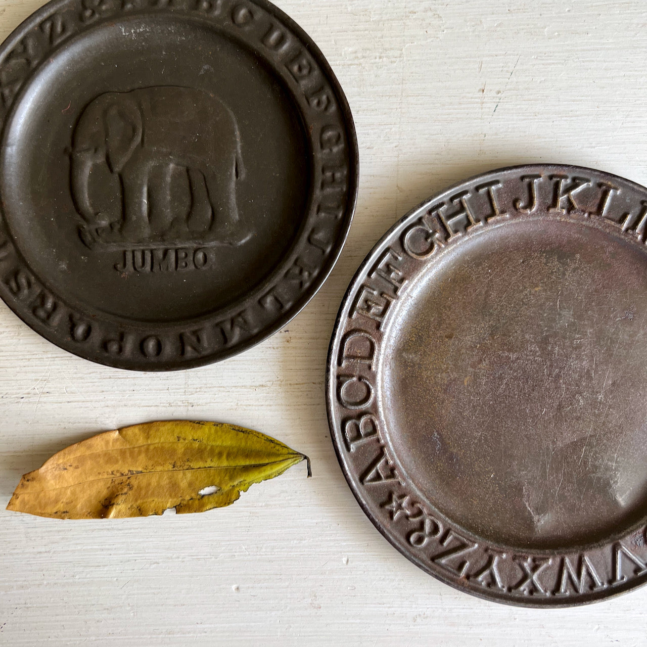 Antique Tin ABC Alphabet Plate Collection (c.1800s)