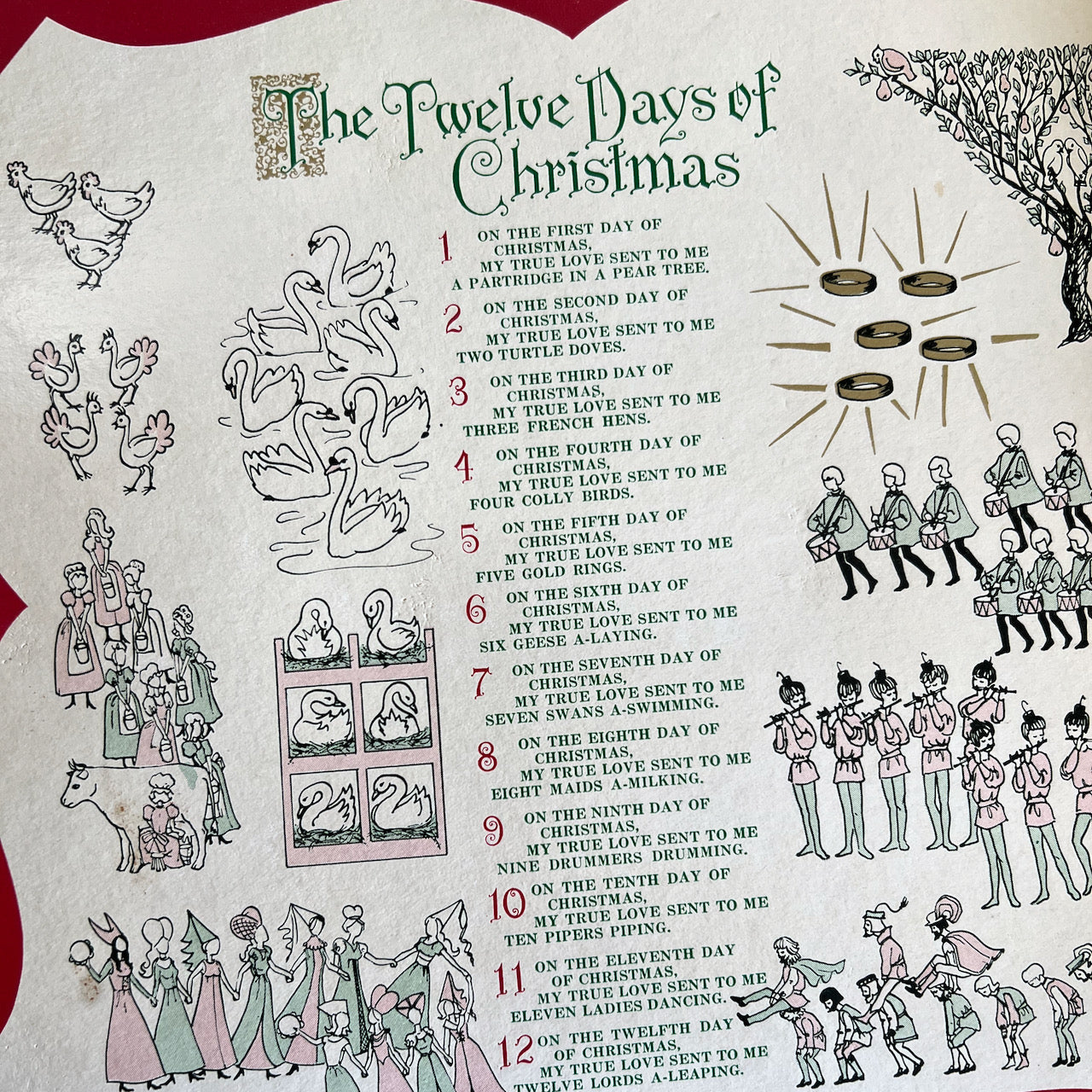 The Twelve Days of Christmas Vintage Ornament Set (c.1960s)