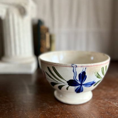 Antique Victorian Folk Style Floral Pattern Bowls (c.19th C)