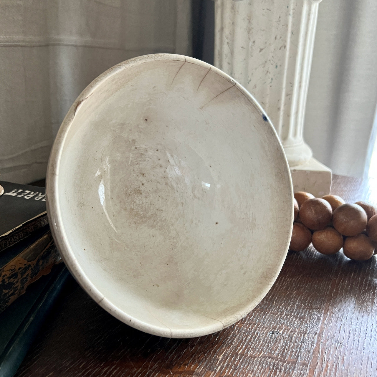 Antique Victorian Folk Style Floral Pattern Bowls (c.19th C)