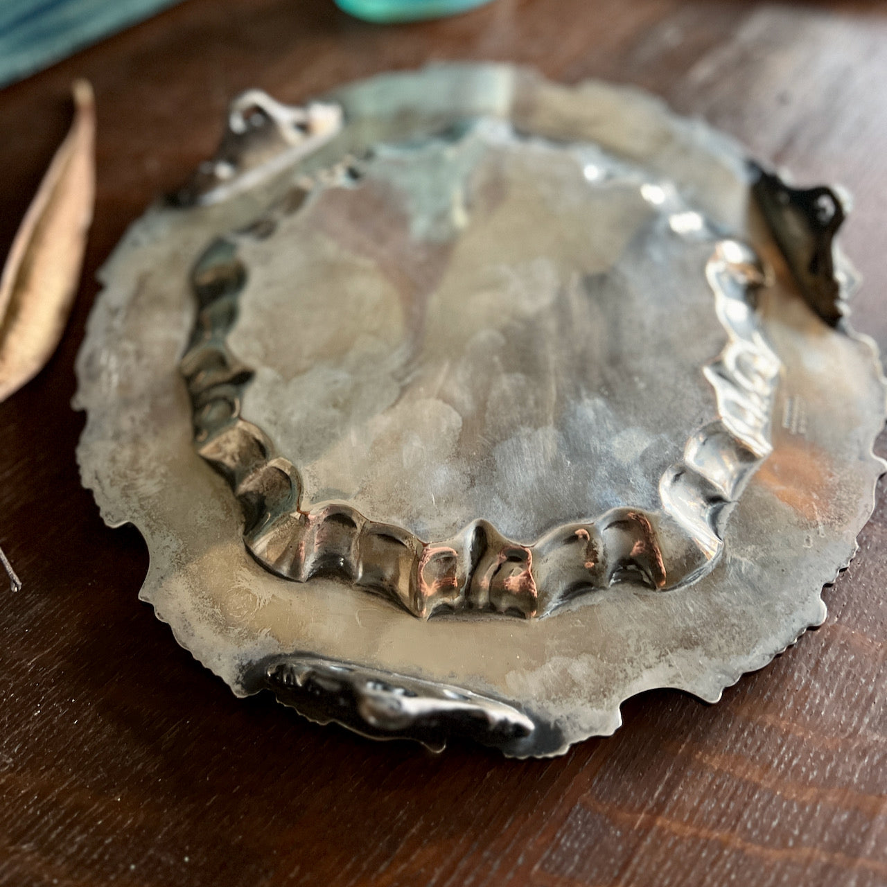 Sheffield Silver on Copper Footed Dish with Grape Motif (c.1800s)