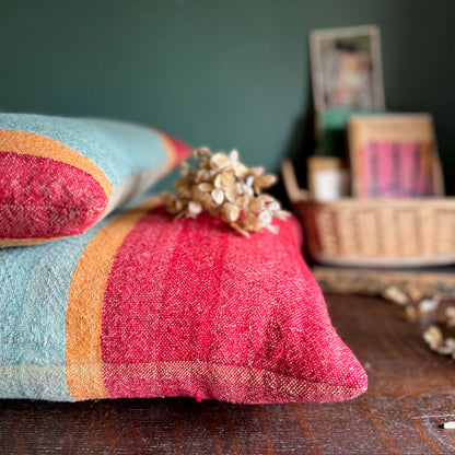 Colorful Vintage Blanket Pillows, Set of 2