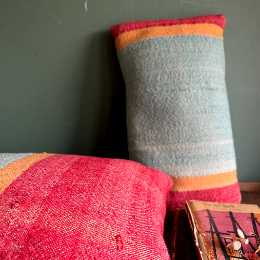 Colorful Vintage Blanket Pillows, Set of 2