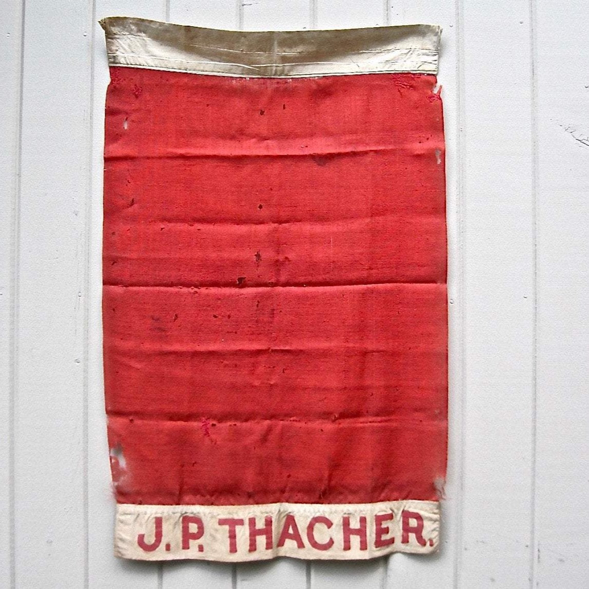 Antique New England Red Family Flag (c.1800s)