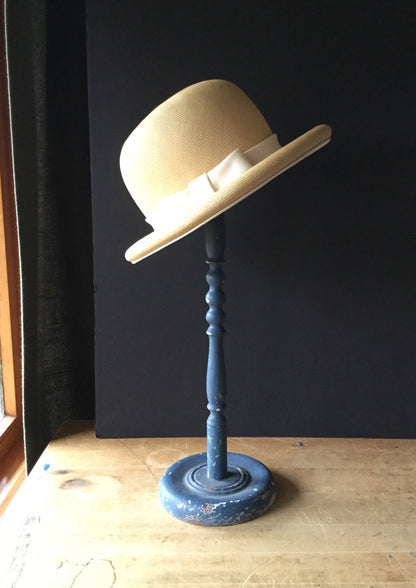 Vintage Women's Straw Boaters Hat (c.1960s)