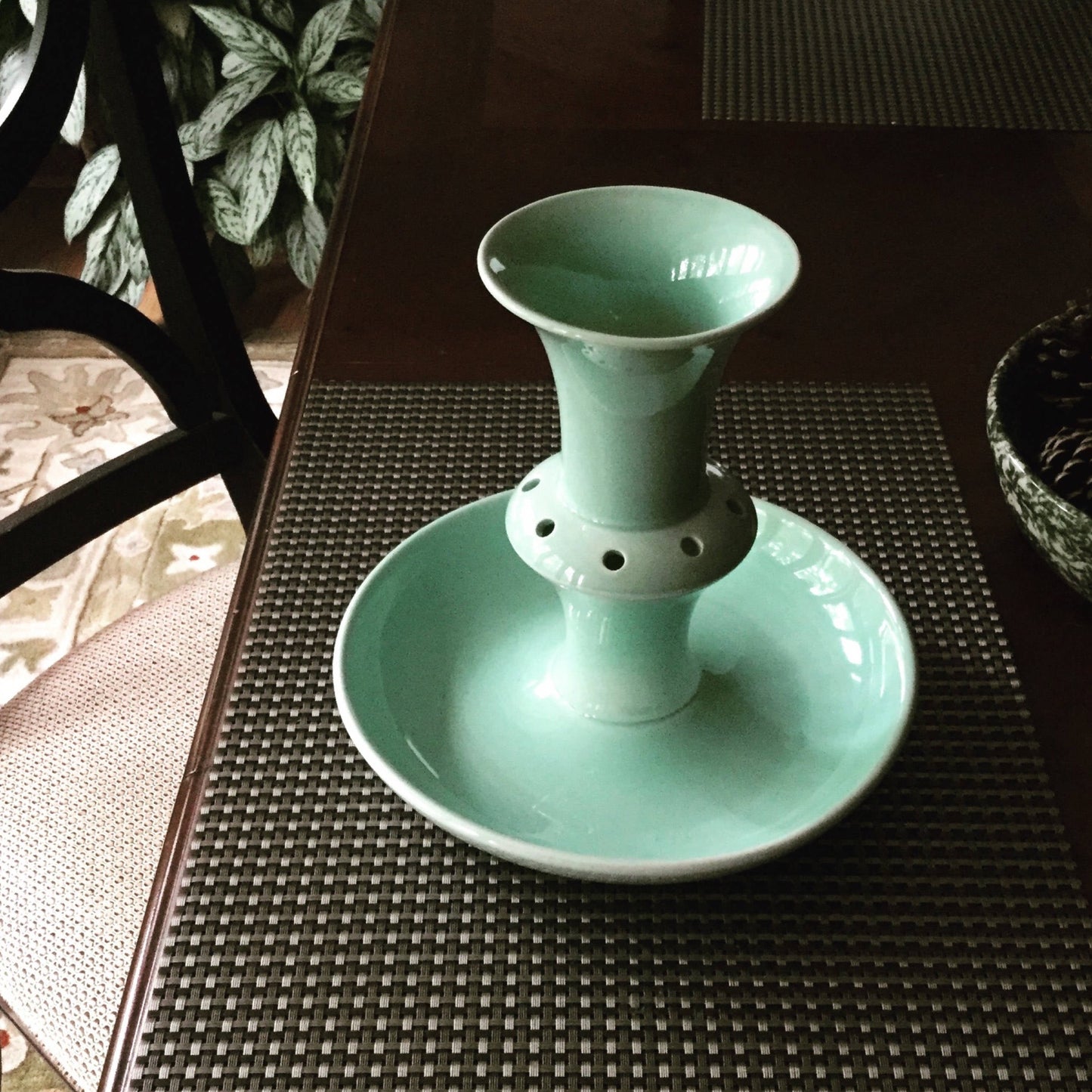 Vintage Luray Pastels Green Epergne Vase (c.1930s)