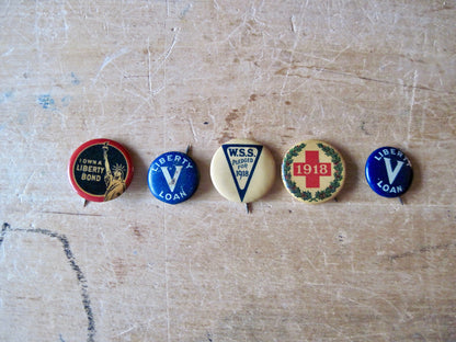 WWI Liberty Bond Pin Back Buttons (c.1918)