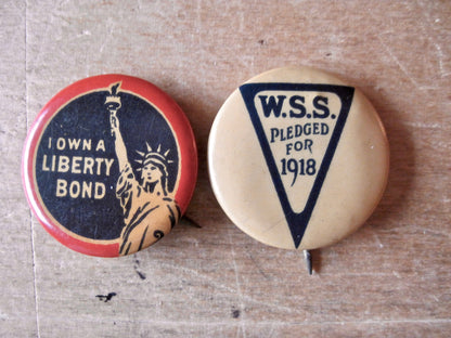 WWI Liberty Bond Pin Back Buttons (c.1918)