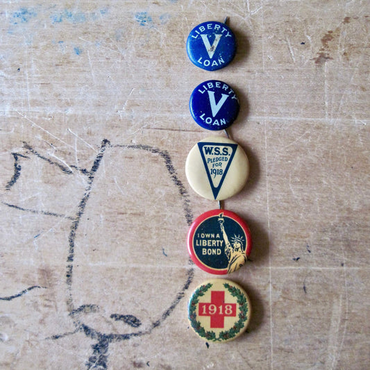 WWI Liberty Bond Pin Back Buttons (c.1918)