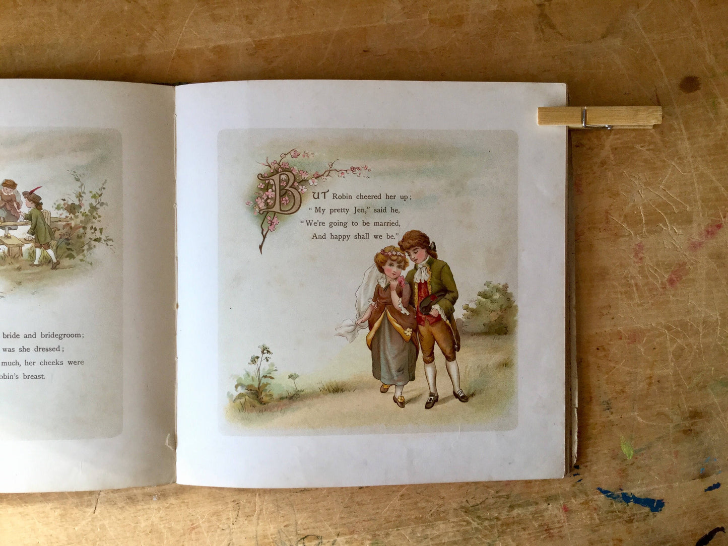 Antique Illustrated Children's Book, The Courtship of C. Robin and J. Wren (c.1800s)