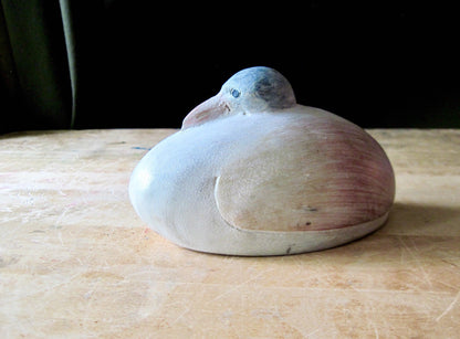 Rustic Carved Wooden Duck (c.1980s)