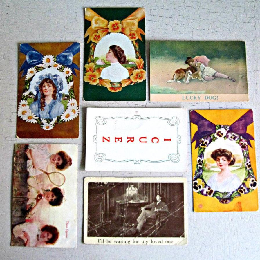 Victorian Romantic Postcard Collection (c.1900s)