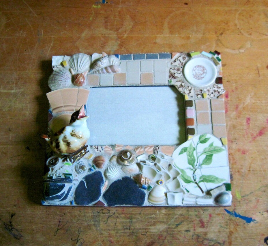 Upcycled Woodland Mosaic Picture Frame