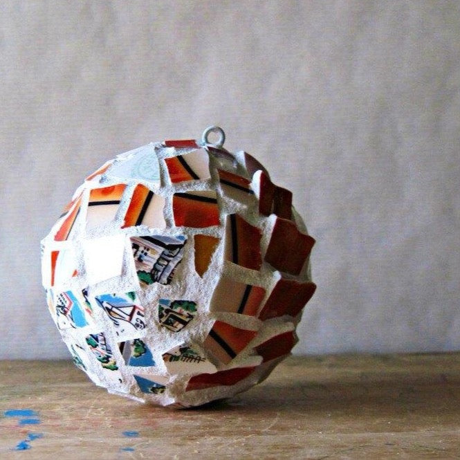 Upcycled Mosaic Christmas Ornament