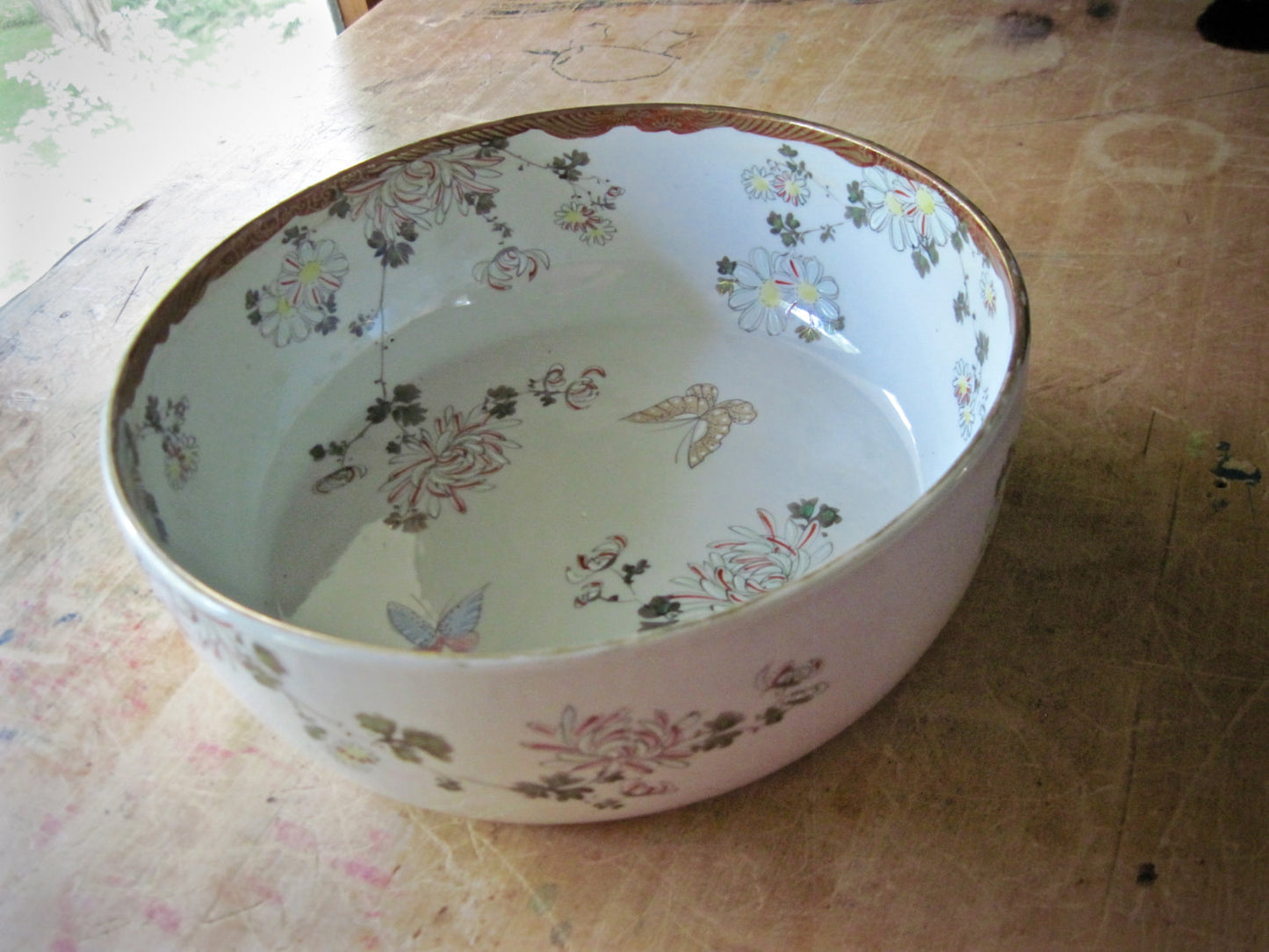 Asian Chinoiserie Butterfly Bowl