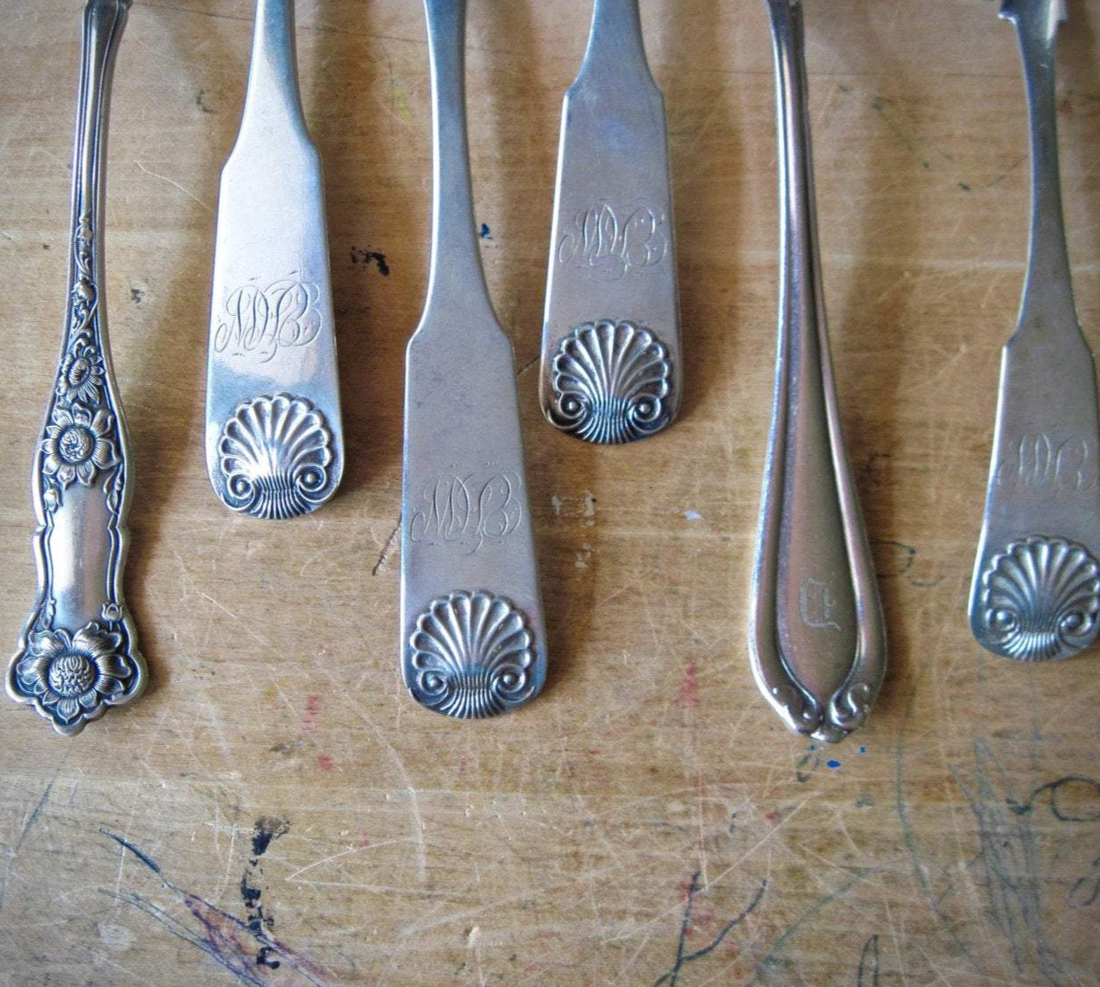 Antique Silver Serving Spoons Set (c.1800s)