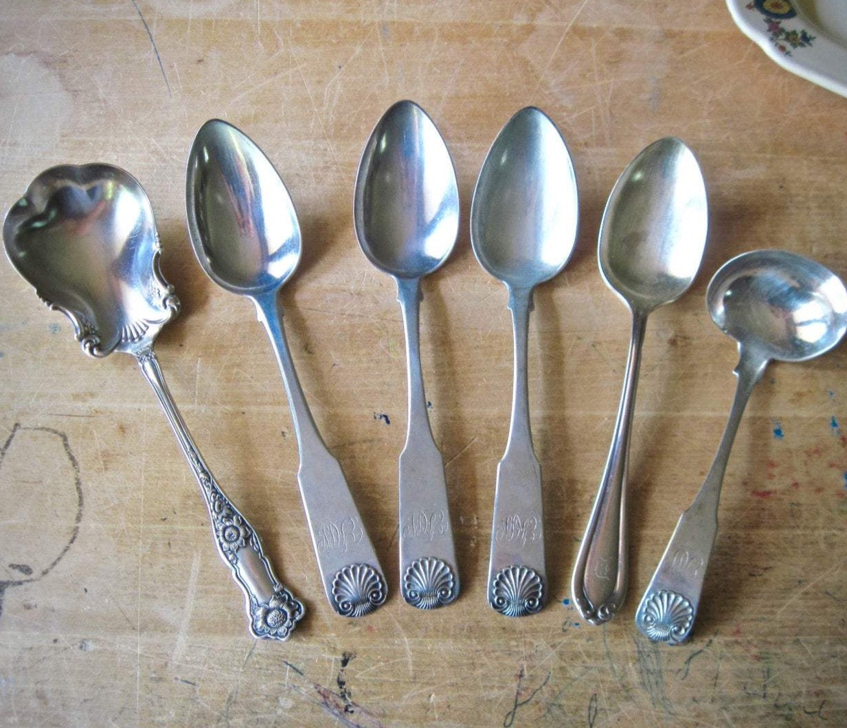 Antique Silver Serving Spoons Set (c.1800s)