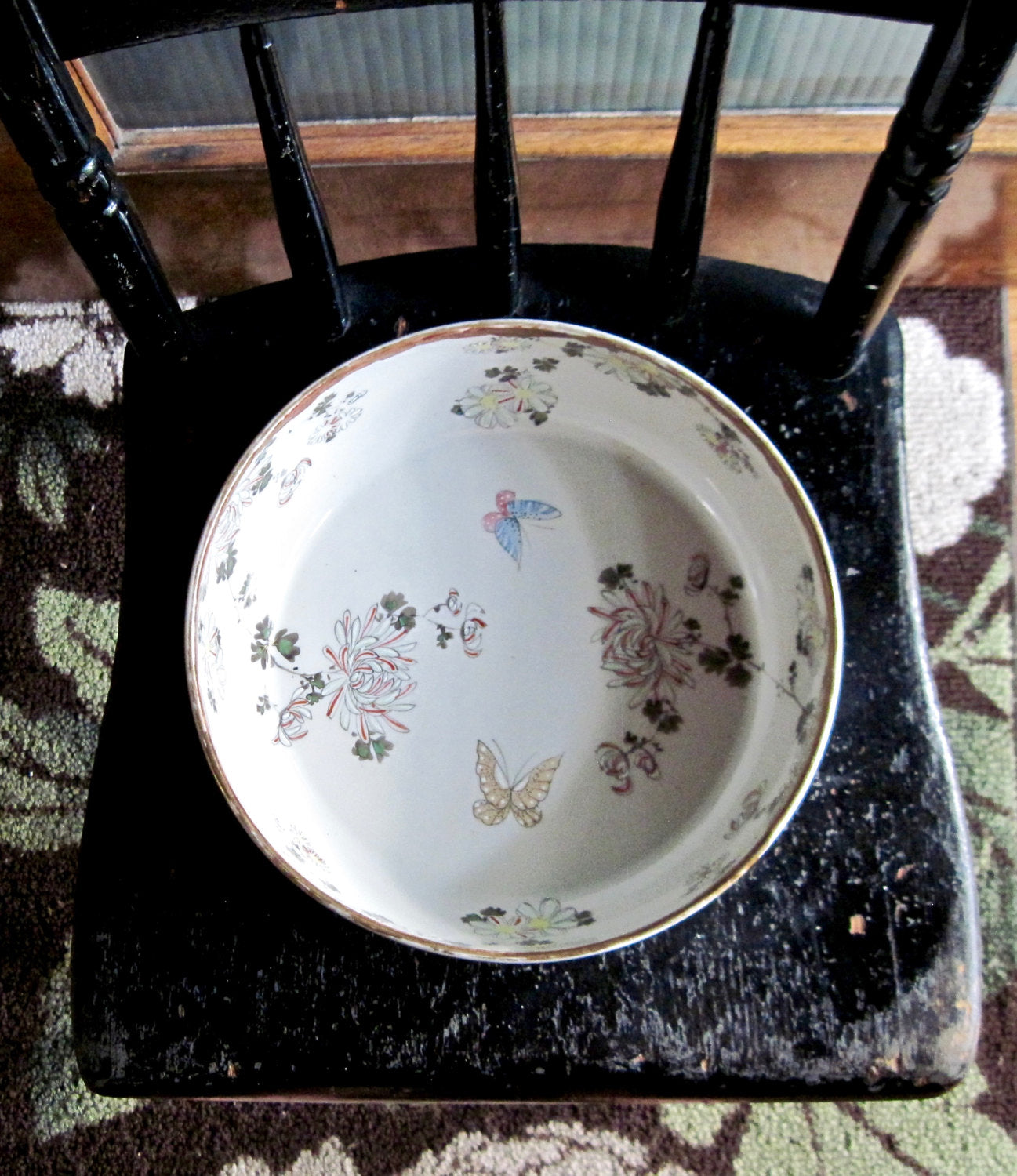 Asian Chinoiserie Butterfly Bowl