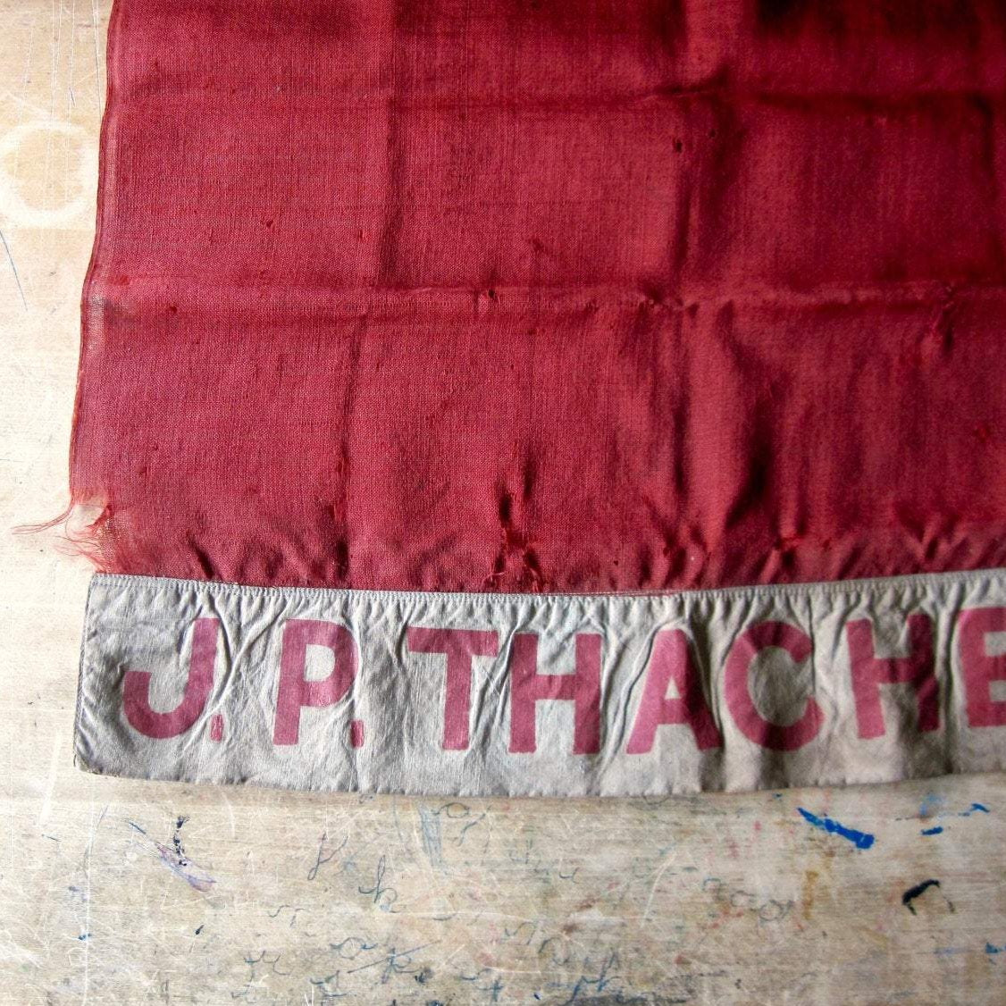 Antique New England Red Family Flag (c.1800s)