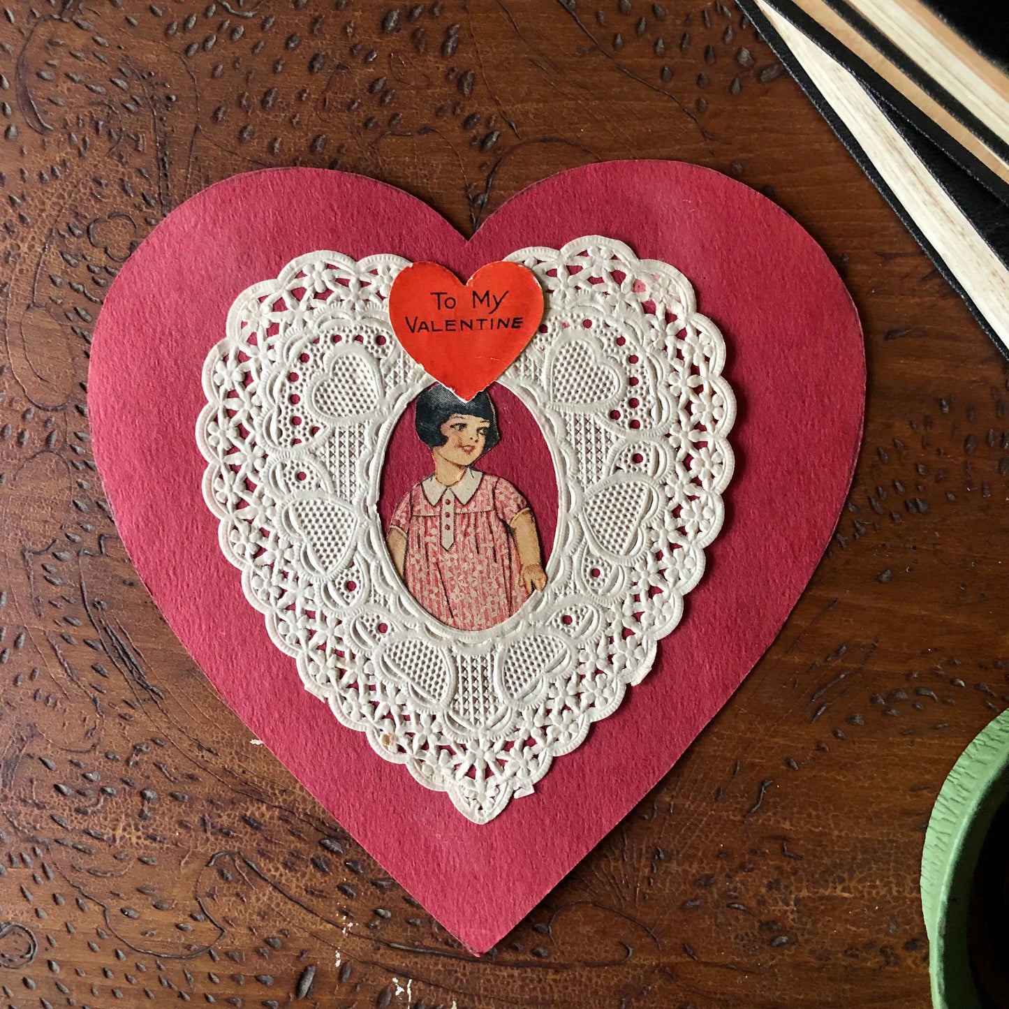 Handmade Signed Antique Valentine Card (1920s)