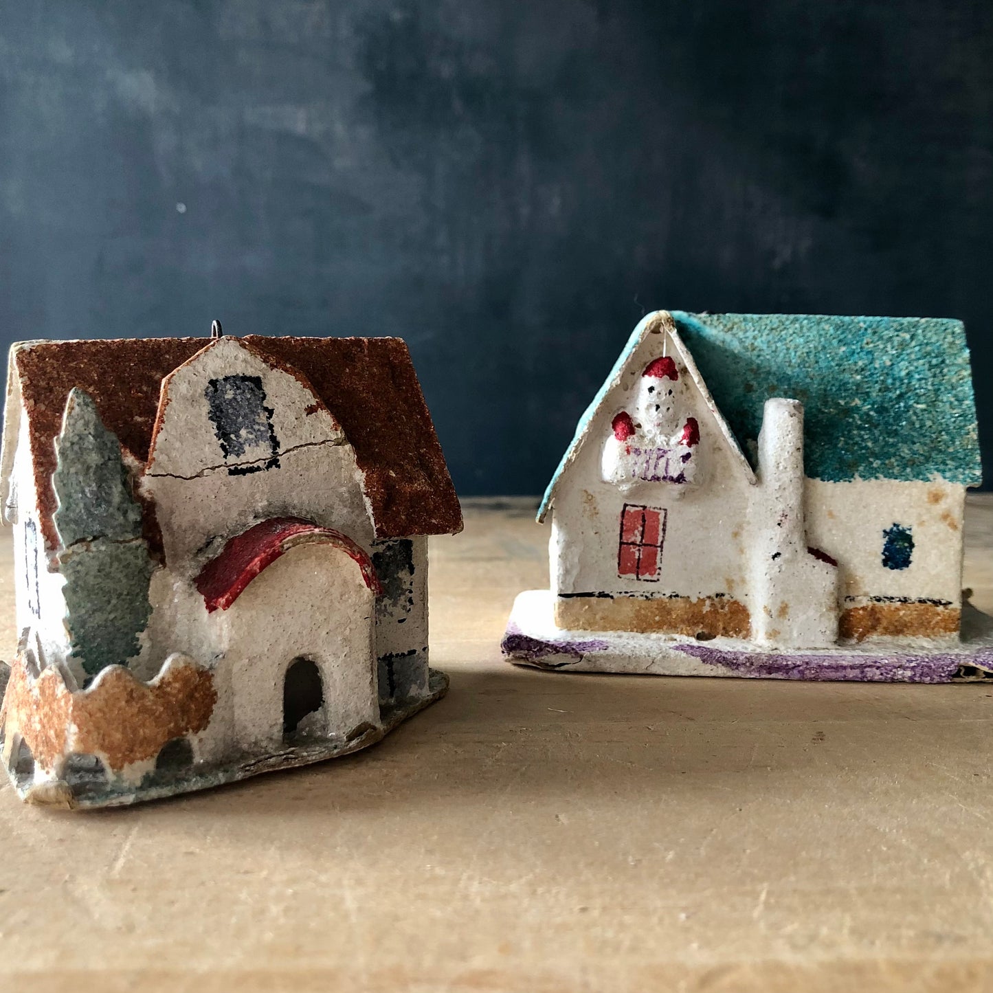 Vintage Putz Houses, Set of Five (c.1950s)